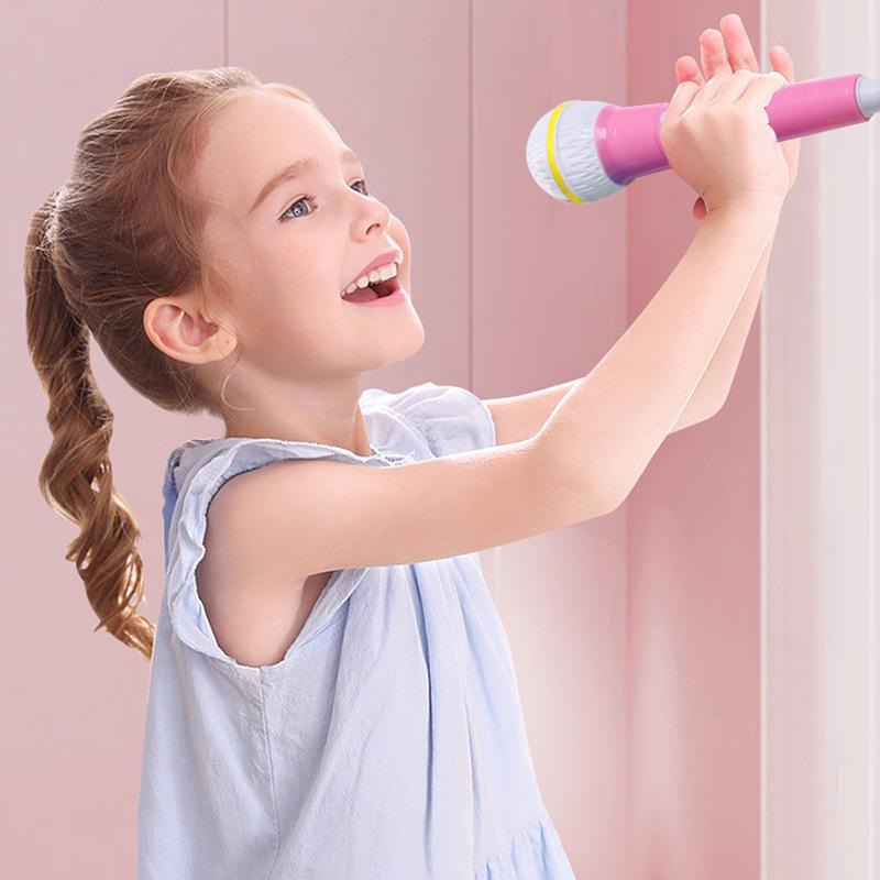 microphone toy children's microphone mouthpiece props zhuazhou mini handheld fake microphone gold simulation microphone model details Picture