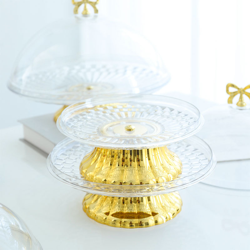 Light luxury fruit plate, snack plate, display plate, creative arrangement, inventory rack, living room home fruit cake plate, high-legged tray Specification image