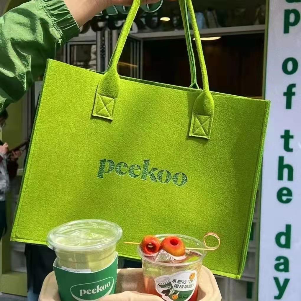 fashion brand large capacity totes satchel commuter shopping bag shopping pouch advertising gift bag felt handbag