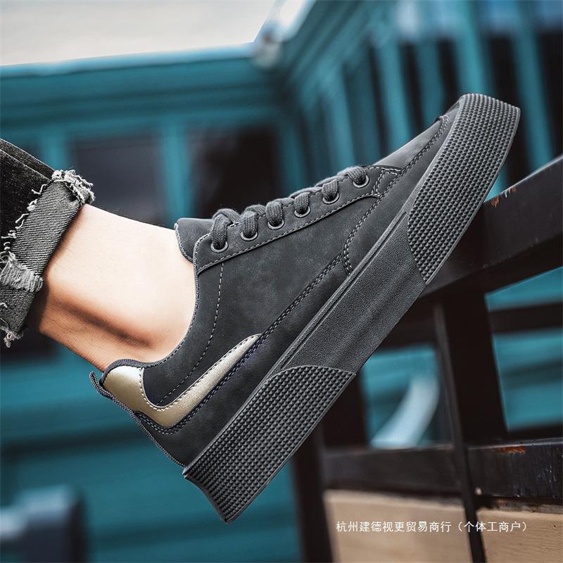 men's shoes 2023 new black board shoes work casual leather shoes men's non-slip men's sports safety shoes spring and autumn Specification drawing