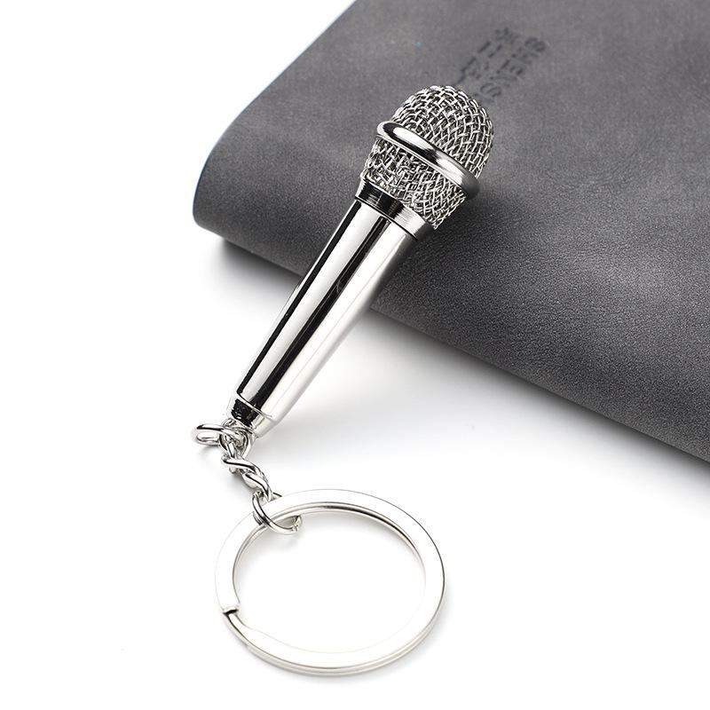 Metal Keychains Simution Microphone Mouthpiece Key Pendants Valentine's Day Gift Creative Gift Factory Direct Sales