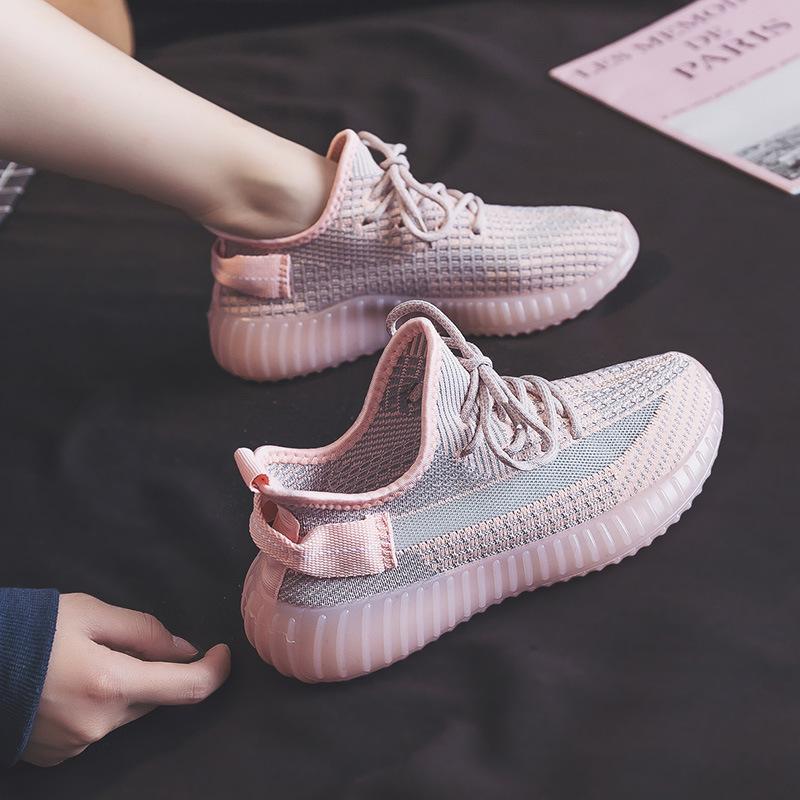2024 new shoes sports all-matching casual women's shoes lightweight breathable couples running shoes coconut men and women full figure