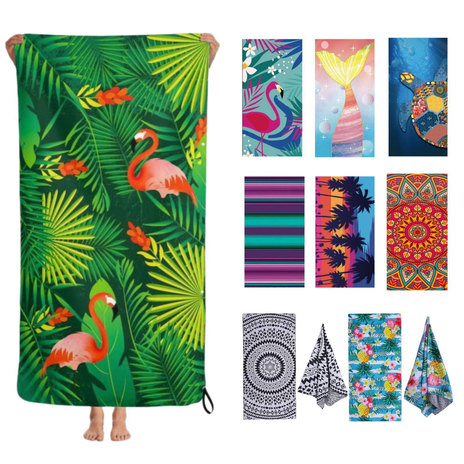 foreign trade ultra-fine fiber printing beach towel double-sided velvet quick-drying beach towel beach swimming beach bath towel