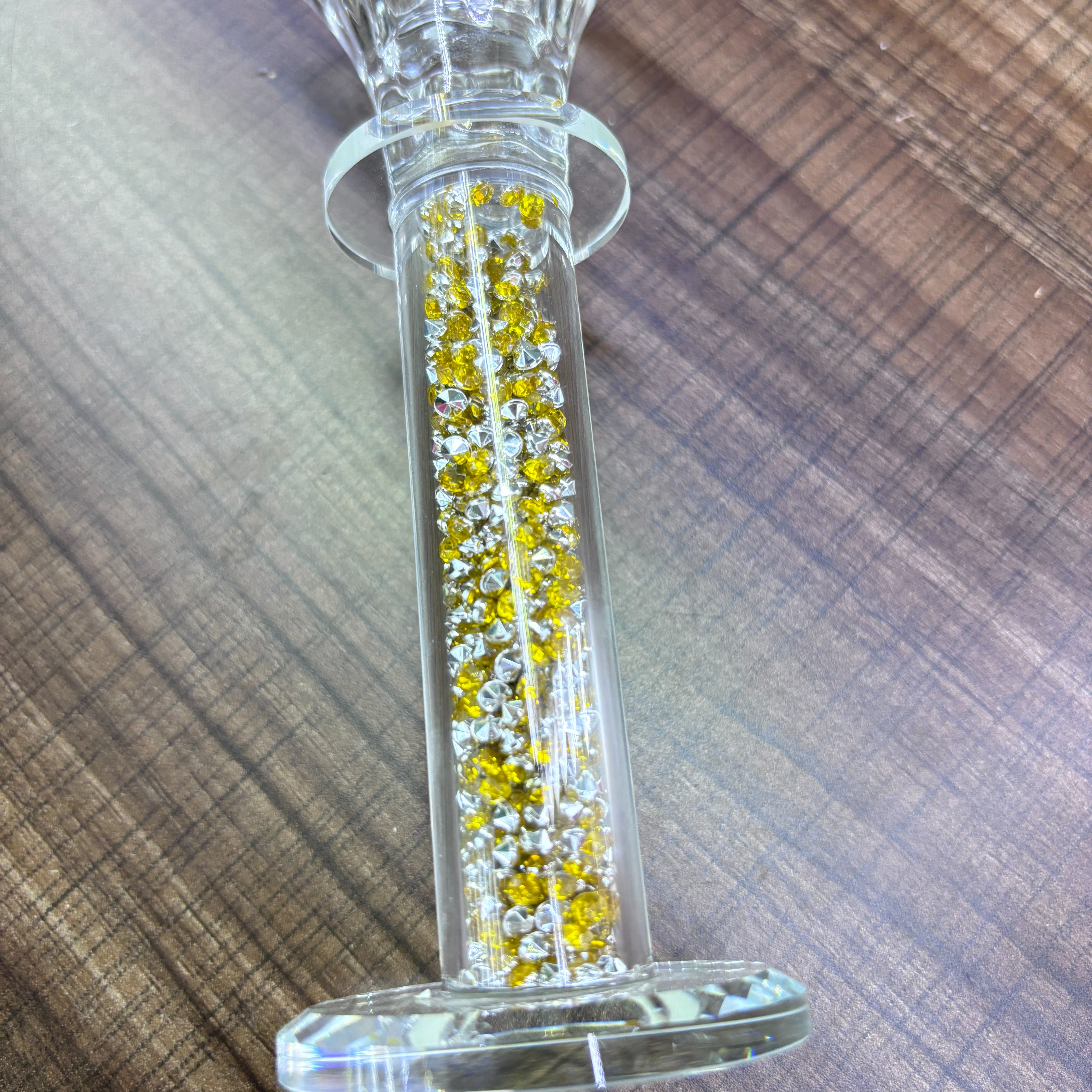 European-style crystal diamond high-footed glass candlestick, classic wax table, Western restaurant table, wedding decoration prop candlestick details Picture