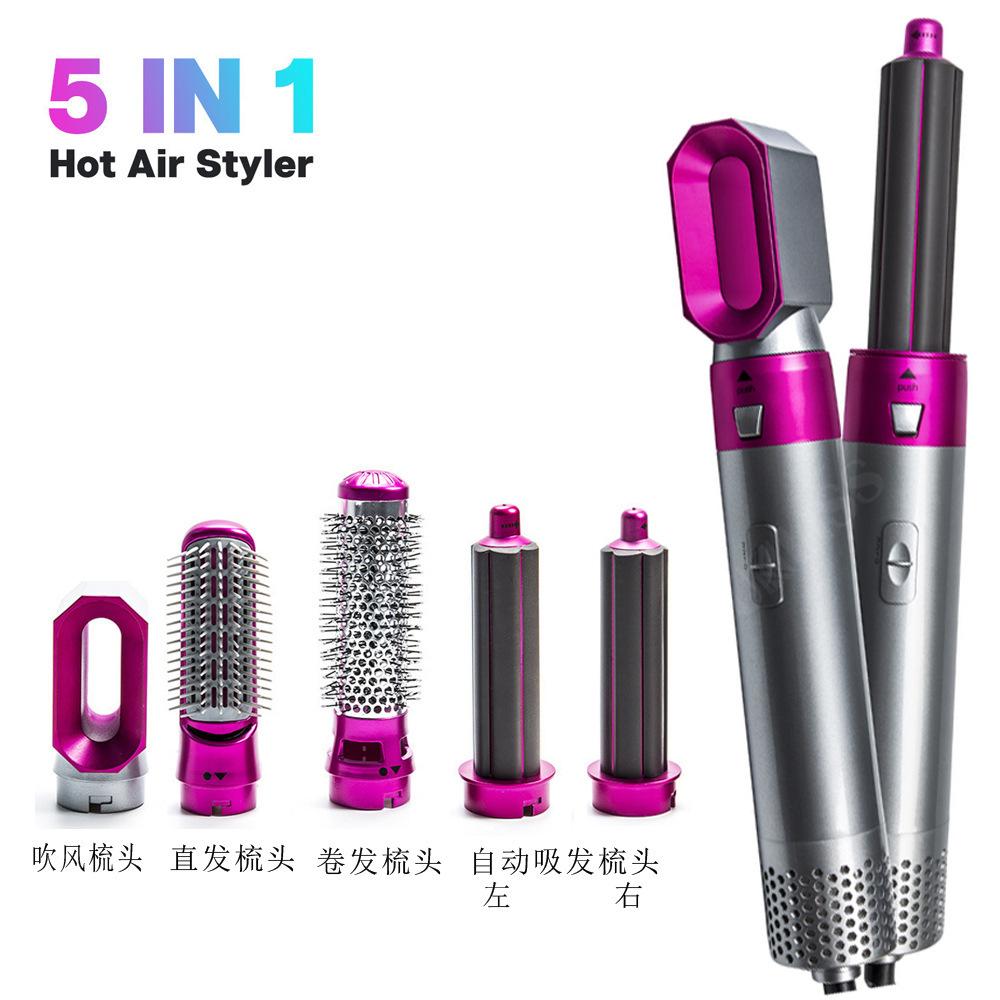 cross-border new arrival multi-functional five-in-one hot air comb multi-head automatic hair curler hair suction air hair curler does not hurt hair