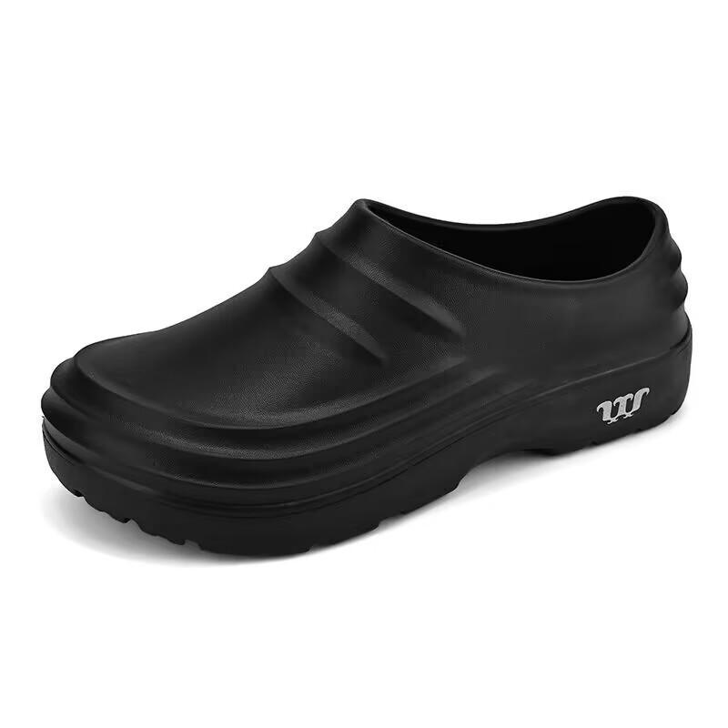 chef shoes men's black four seasons kitchen waterproof and oil-proof men's shoes non-slip wear-resistant slip-on soft bottom work shoes Item Picture