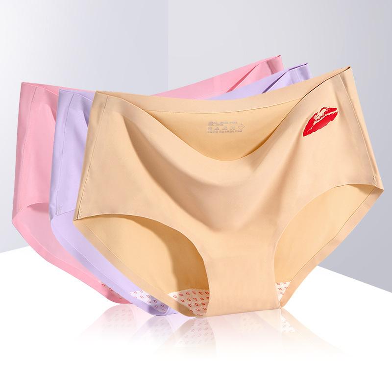 spring and summer clear pants women's seamless underwear women's one-piece ice silk underwear mid-waist breathable girl seamless underwear women