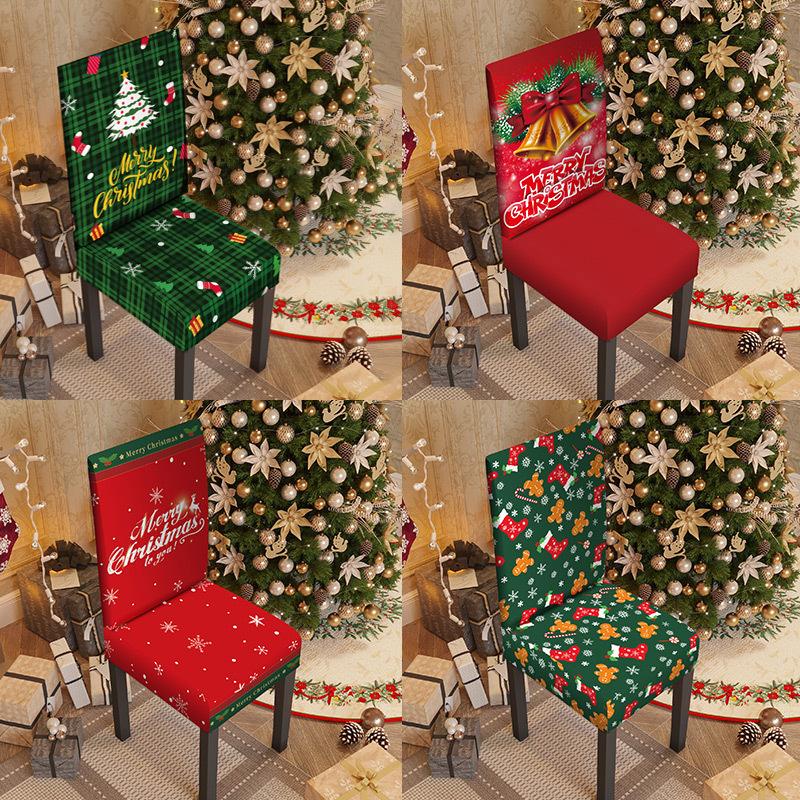 Christmas Chair Cover Chair Cover Family Integrated Chair Cover Dining Table and Hair Covers Living Room Universal Chair Cover