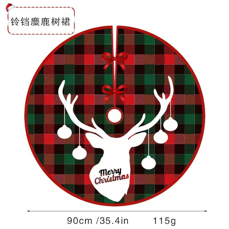 圣诞节装饰创意可爱印刷树群商场橱窗圣诞树树底下围裙装饰气氛布置圣诞节详情图14