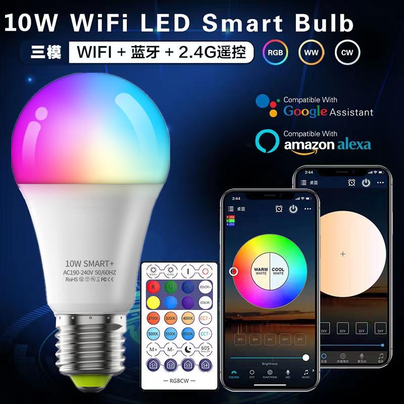 factory direct wifi smart bulb alexa voice control rgbcw dimming 10w led bulb light