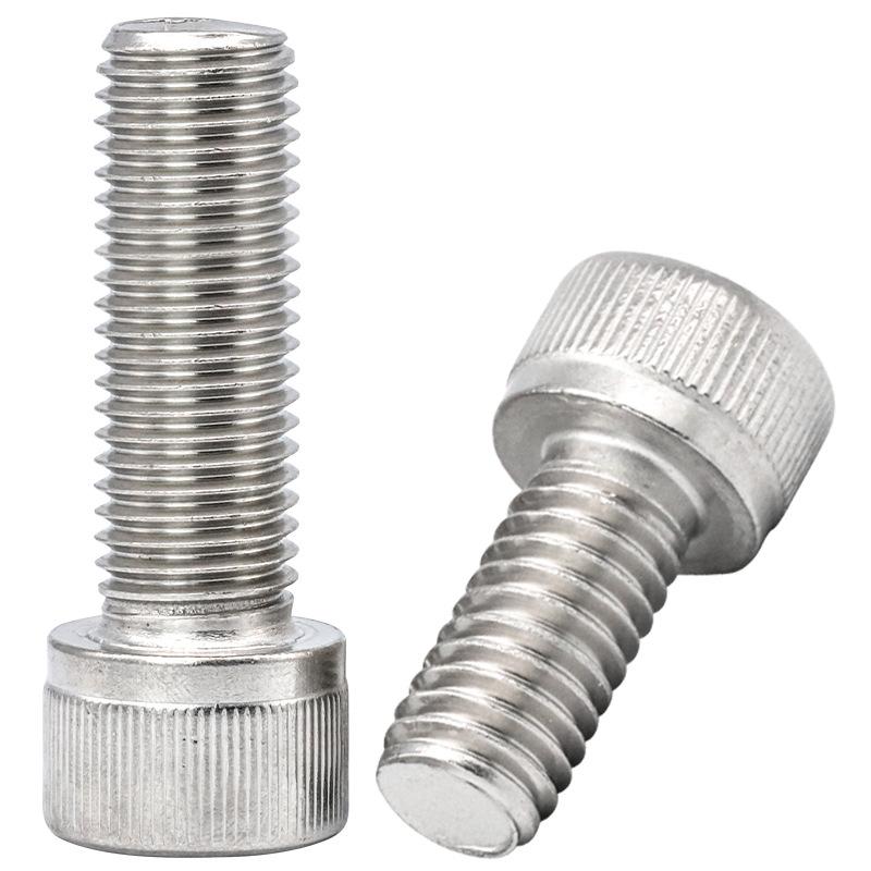304 stainless steel hex socket cap screws cup head hexagon bolt cylinder head knurling screw m3m4m5m6m8 Specification drawing