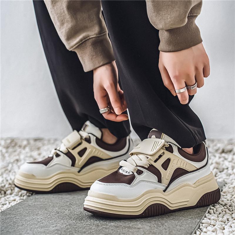 ins fashionable men's shoes hong kong style four seasons casual bread shoes korean fashion youth platform sports skateboard shoes