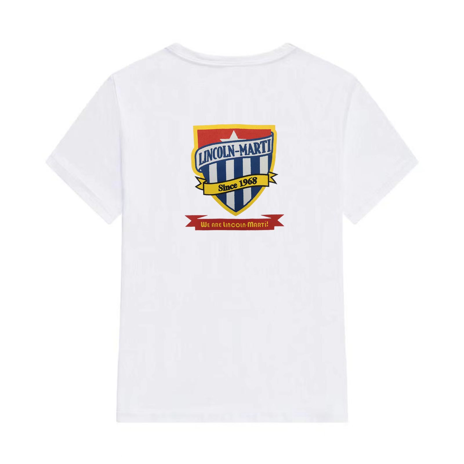 Round-neck T-Shirt school uniform customization with multiple color options for men's, women's and couple outfits, suitable for primary, junior high and senior high school 001. Specification drawing