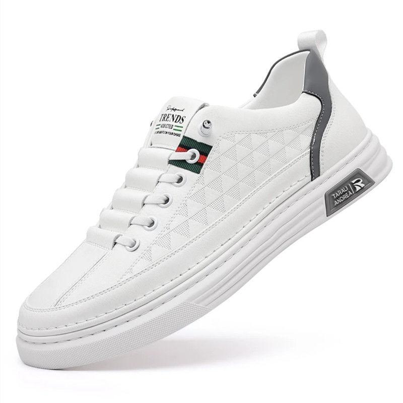 men's shoes spring breathable thin really soft leather white shoes 2024 new trendy all-match casual sports skate shoes men Item Picture