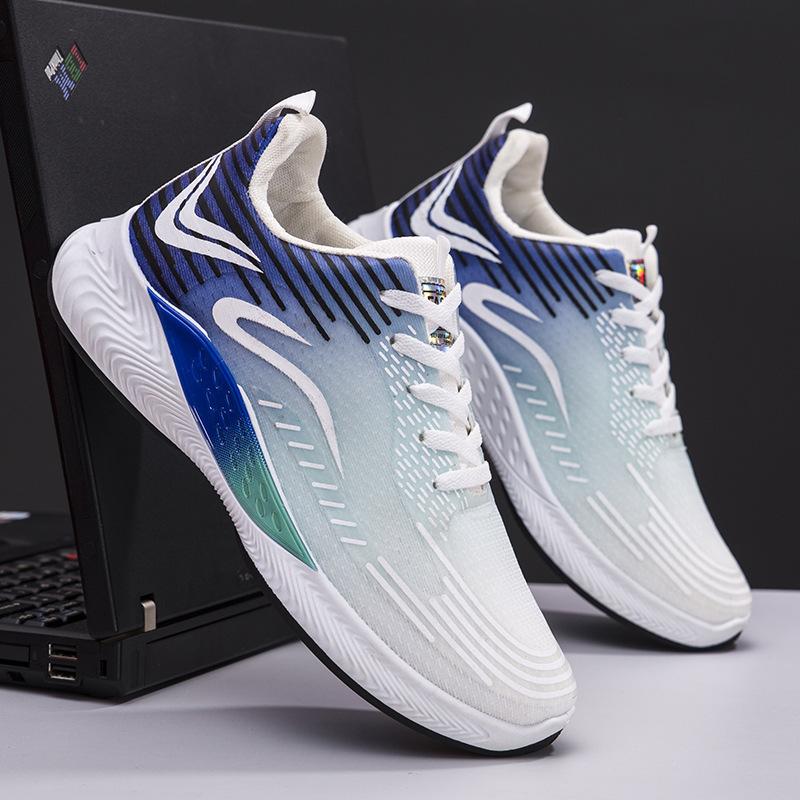men's shoes summer breathable fly woven mesh sports and leisure running youth foreign trade cross-border fashion daddy tide shoes men full figure