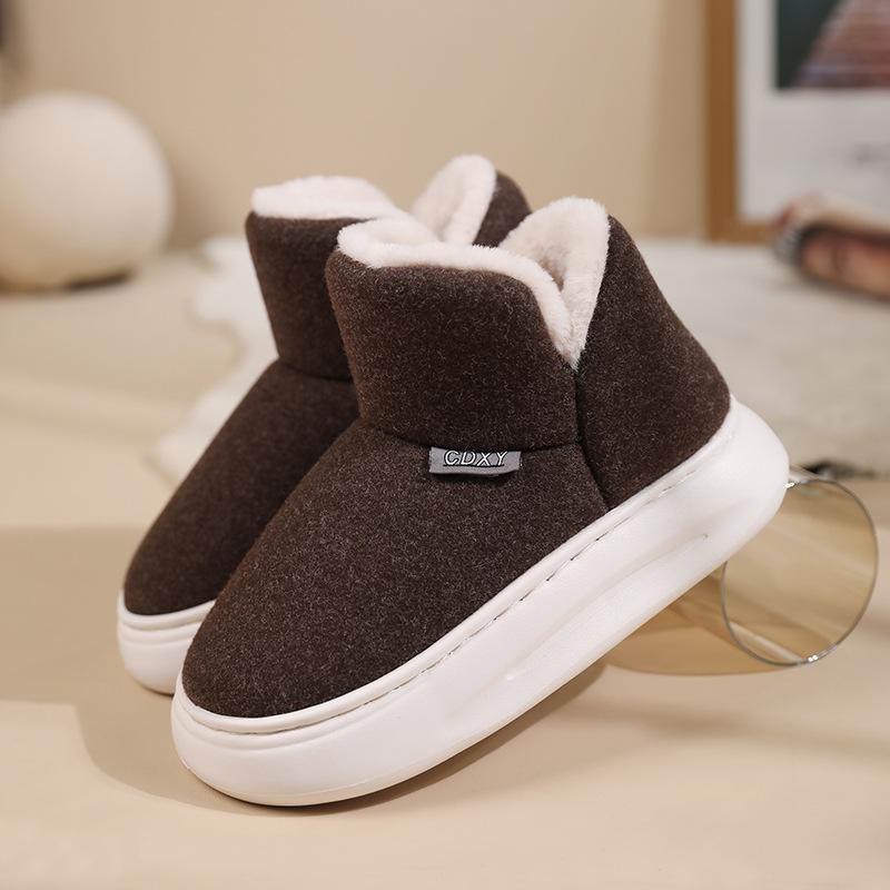 winter men's and women's cotton slippers thick heel warm slugged bottom new home couple leisure dad fluffy shoes Application Scenario