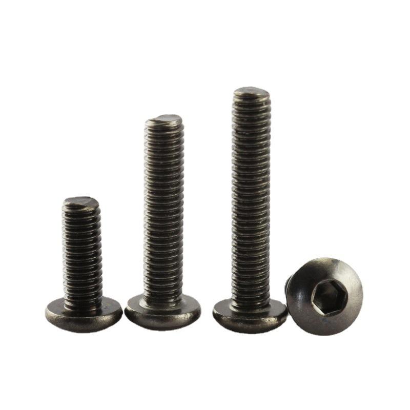 10.9 grade iso7380 semicircle head hexagon socket screw black nickel plated round cup screw m2m3m4m5m6m8 Item Picture