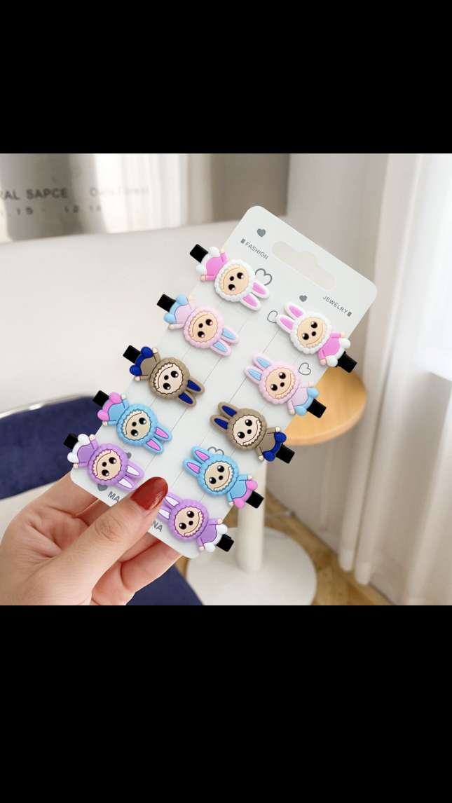 10-piece Hair clip Set: Durable hair clip, Children's Dopamine Hair clip, Hair Accessory, Cartoon Hair Clip, bb Clip, Cute Baby for Girls details Picture