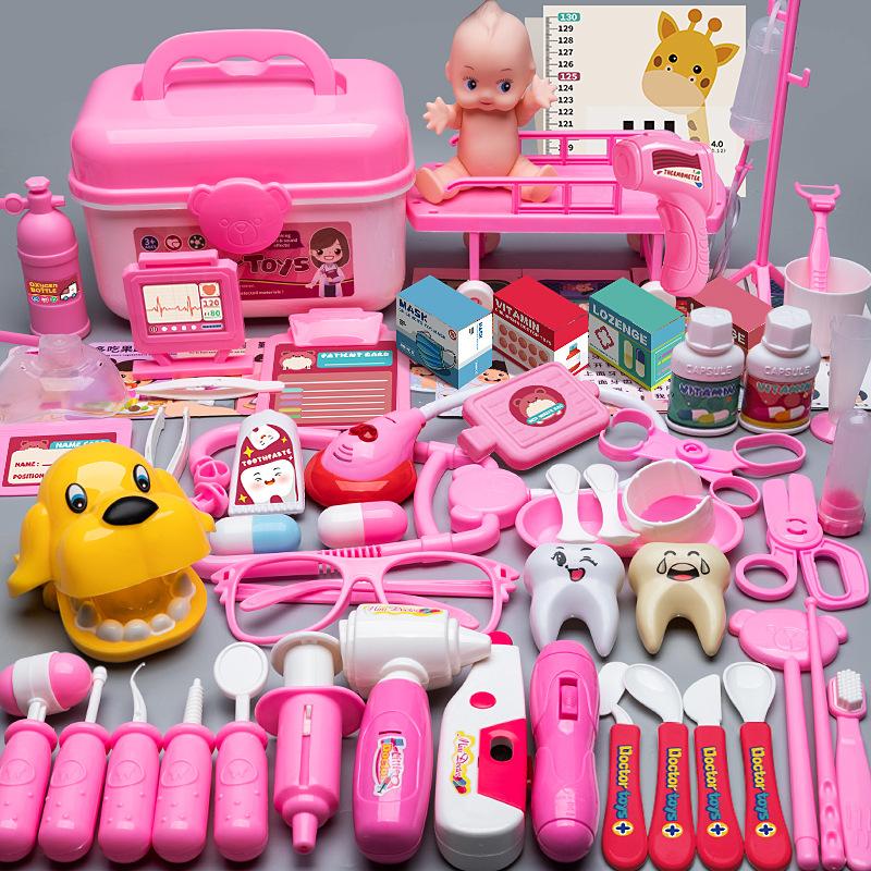 children's doctor toy suit tools first aid kit boy and girl baby play house nurse injection stethoscope