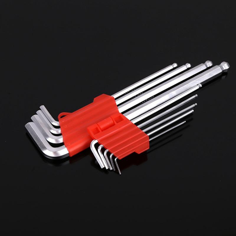 in stock supply hexagon socket suit wrench ball head l-shaped hand suit allen wrench hexagon socket wrench details Picture