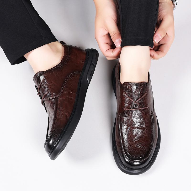 Spring New Men's Leather Shoes Breathable Non-Slip British Men's Fashion Shoes Genuine Leather Made Korean Soft Leather Men's Shoes Casual Wholesale Application Scenario
