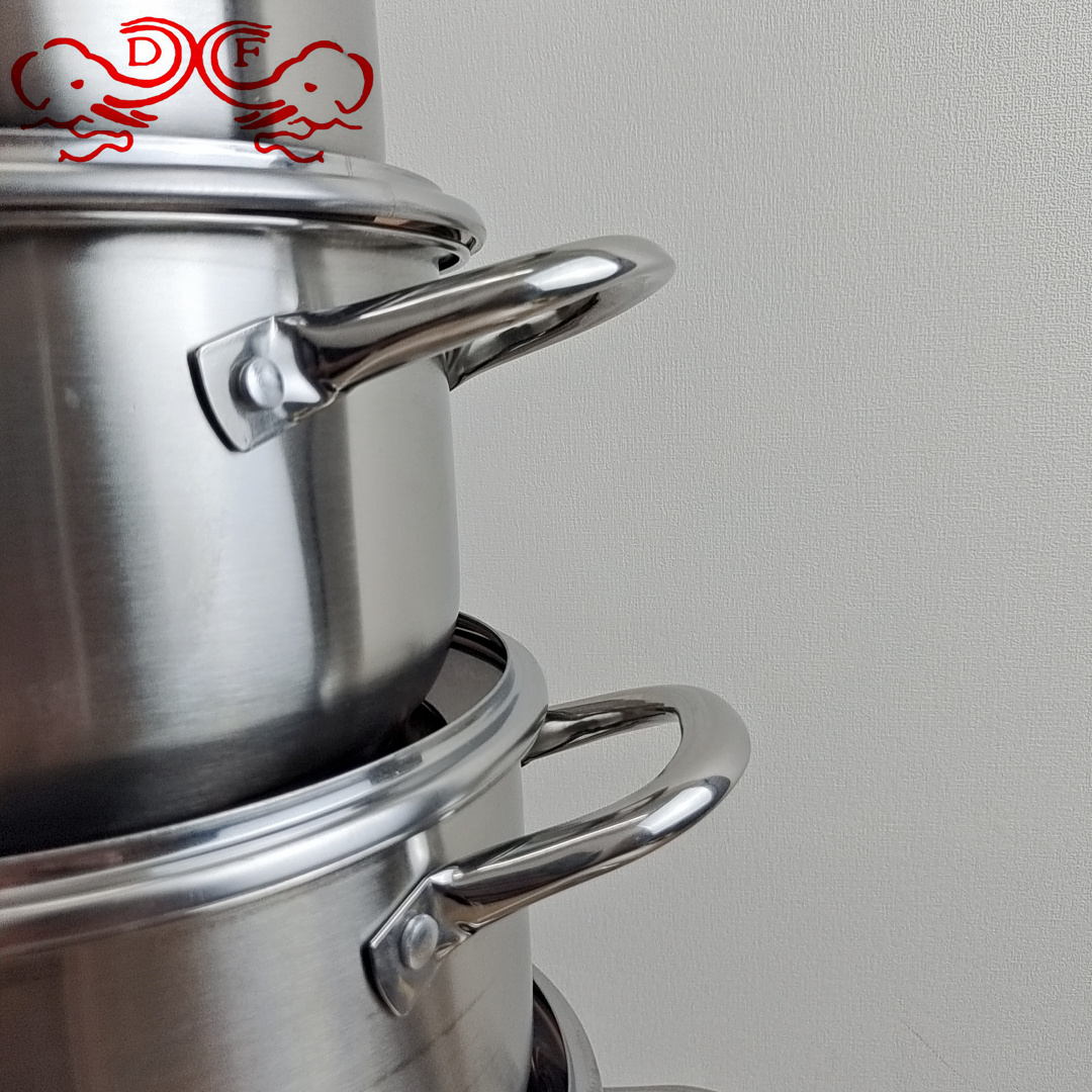 DF68845 casing handle set pot export stainless steel wire handle milk pot stainless steel stockpot steamer set pot DF TRADINGHOUSE Specification drawing