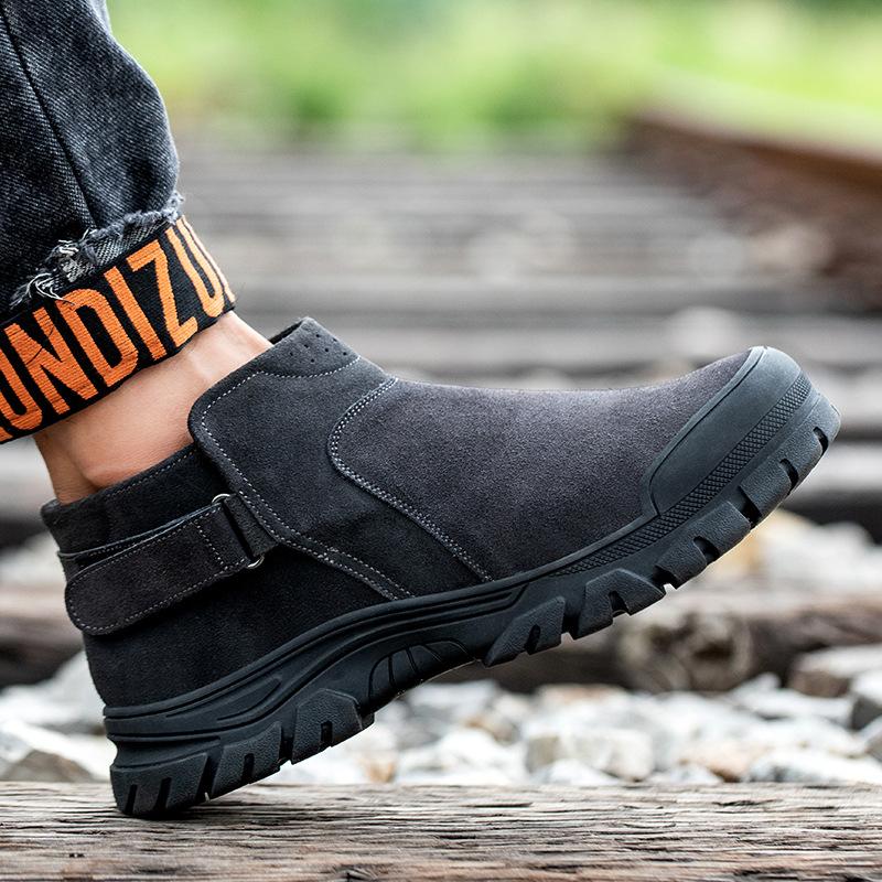 electric welder labor protection shoes men's steel toe cap anti-smashing and anti-penetration lightweight and wear-resistant leisure safety shoes fireproof flower work shoes details Picture