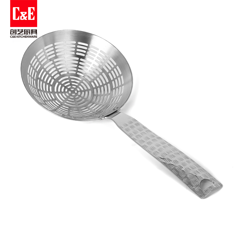 C&E创艺家用不锈钢漏勺油炸漏网捞面饺子沥水洗菜控水网长柄捞勺厨房用品详情3