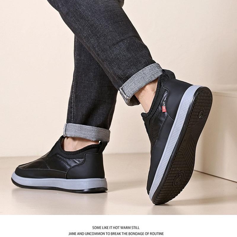 cotton shoes men's 2024 winter new old beijing leather men's shoes fleece-lined slip-on daddy's shoes for middle-aged and elderly people Specification drawing