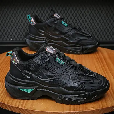 Men's Shoes 2023 New Summer Breathable Men's Section Sports Casual Fashion Brand Autumn Best-Selling Black Daddy Tide Shoes thumbnail