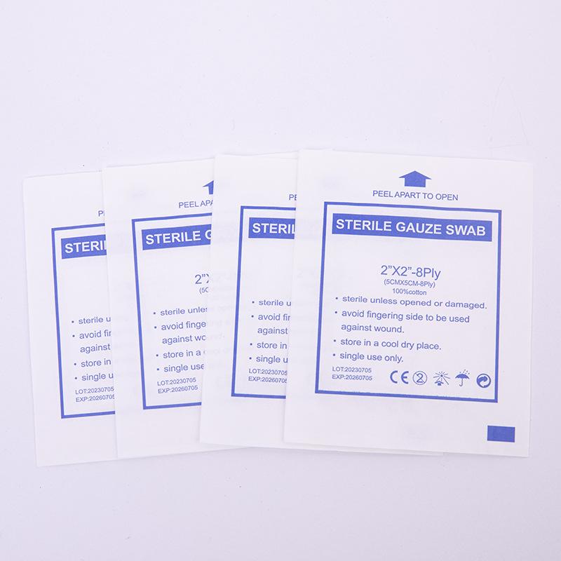 wholesale disposable gauze sponge absorbent gauze dressing first aid kits accessories 5x5cm single piece packaging independent packaging