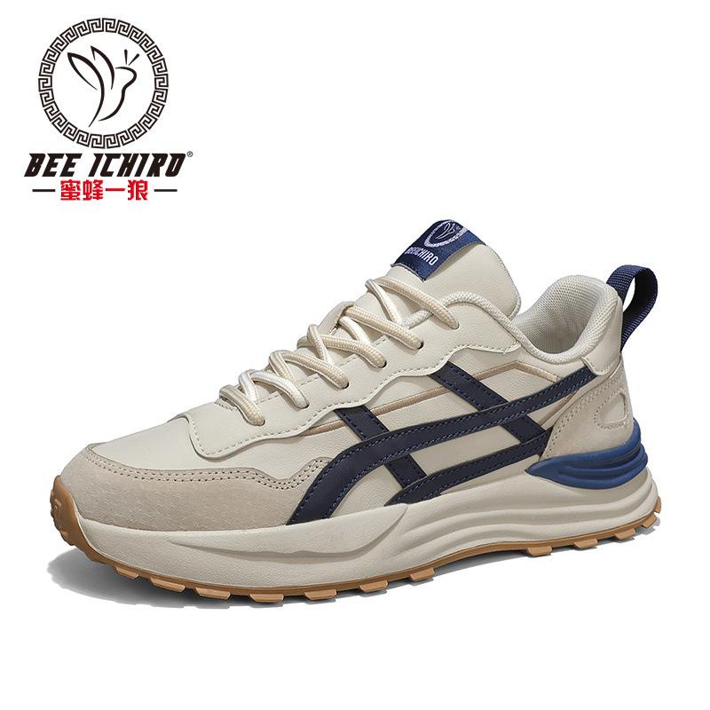 bee yilang flagship store men's shoes autumn and winter new fleece-lined warm sports cortez genuine leather casual daddy shoes Item Picture