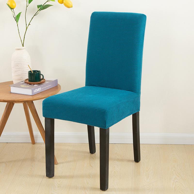 chair cover new solid color corn velvet seat cover dining chair office elastic dustproof simple chair cover wholesale