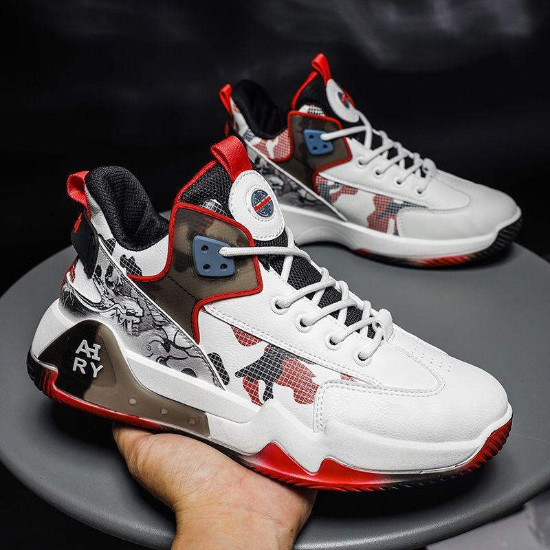 outdoor shoes fashion comfortable soft sole sneakers foreign trade wholesale basketball shoes 2023 men's new leather basketball shoes Specification drawing
