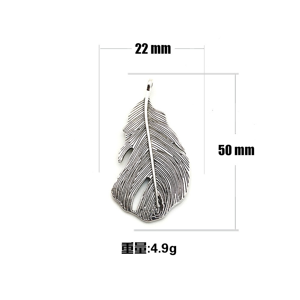 diy handmade retro feather necklace, leaf pendant, alloy accessory Y2560 Item Picture