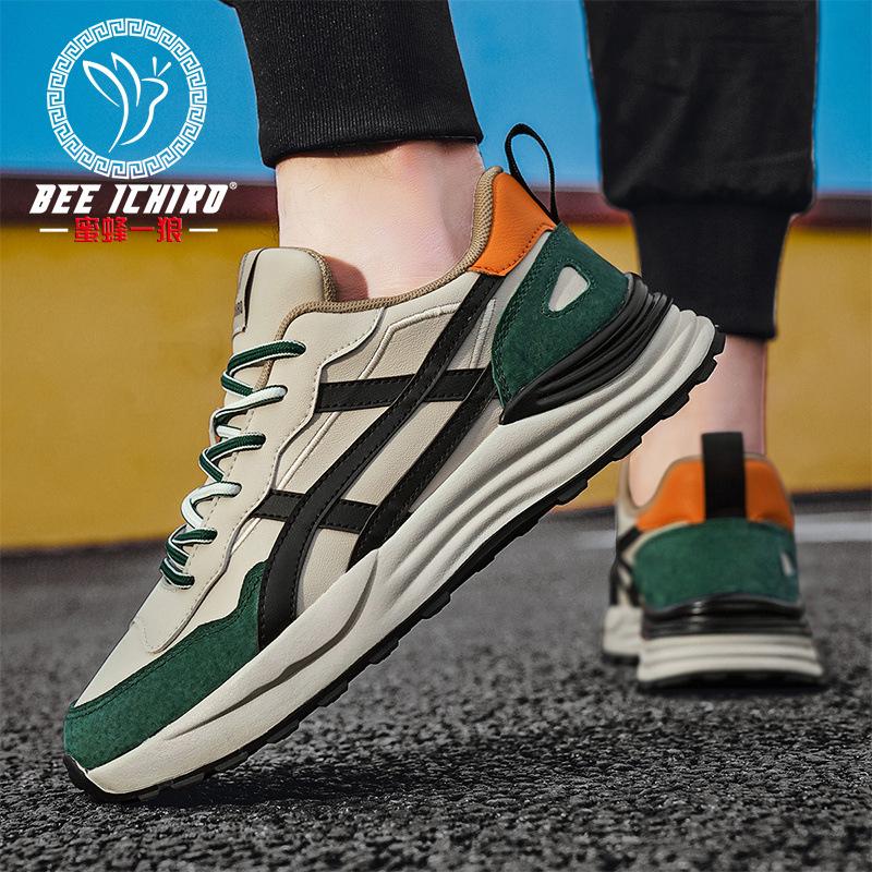 bee yilang flagship store men's shoes autumn and winter new fleece-lined warm sports cortez genuine leather casual daddy shoes Specification drawing