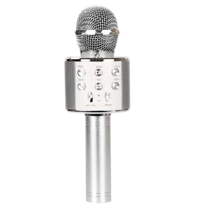 Chinese Version Ws858 Wireless Bluetooth Microphone Mobile Phone Gadget for Singing Songs Microphone Tiktok Kuaishou Specification drawing