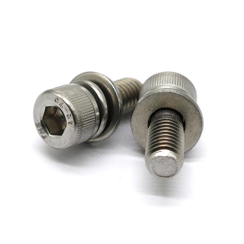 din912 stainless steel cylindrical head hexagon socket flat spring pad three combination screws cup head bolt screws m4 to m12 Application Scenario