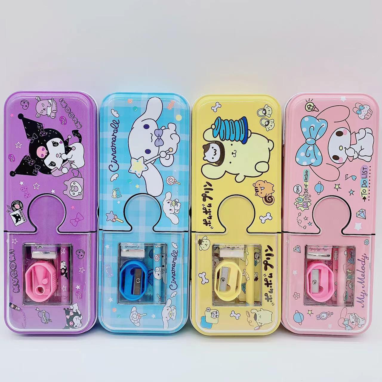 Super Cute Cartoon Stationery Pencil Case Sanliou Clow M White Pencil Box Kit 5-Piece Set Primary School Student Gift