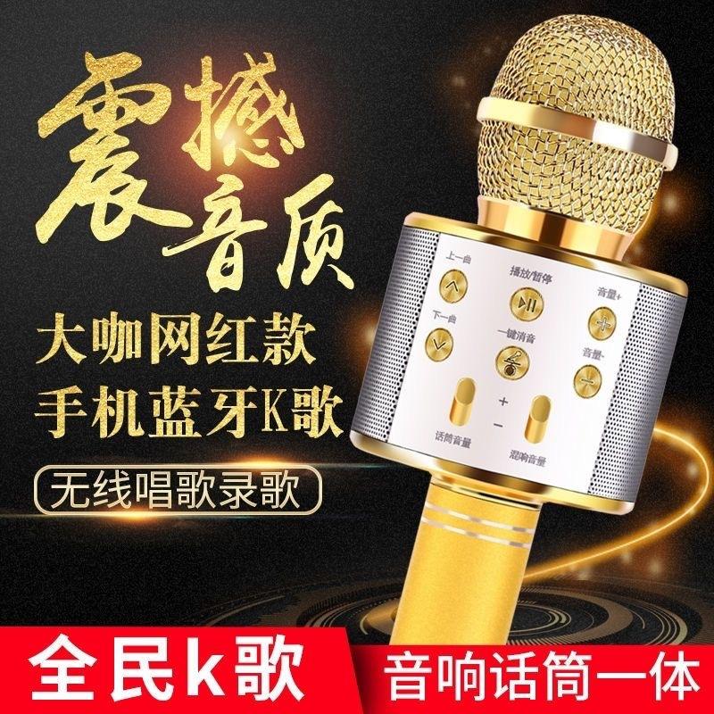foreign trade ws858 mobile phone microphone wireless bluetooth microphone k12 song mobile phone microphone bluetooth audio gadget for singing songs details Picture