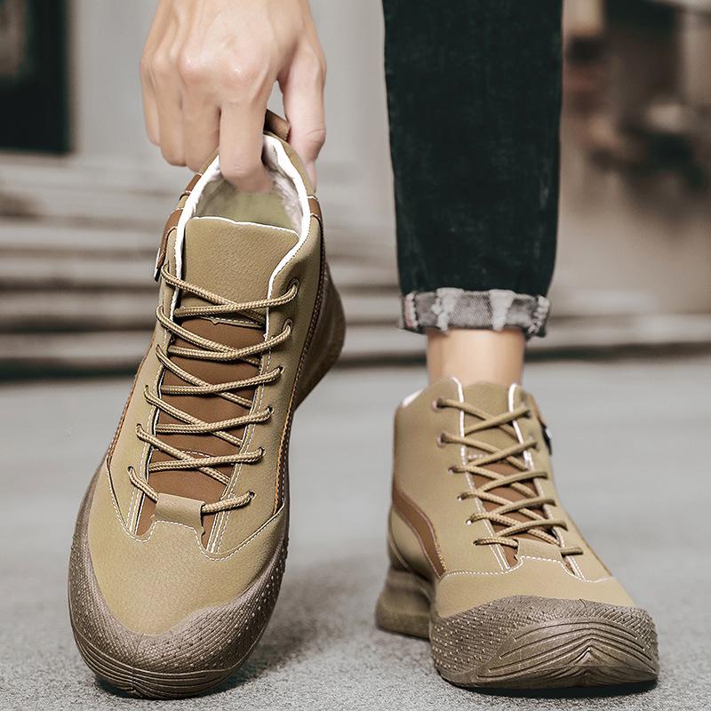 new fashion men's cotton shoes soft bottom and wear resistance lightweight men's snow boots waterproof warm high-top fashion men's cotton shoes full figure