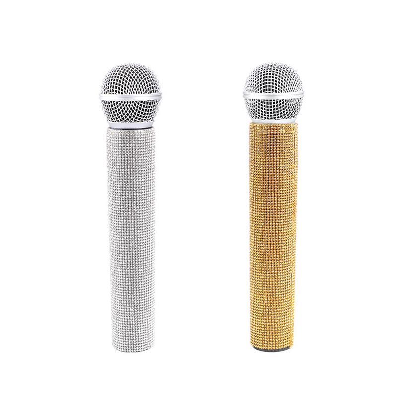 microphone toy children's microphone mouthpiece props zhuazhou mini handheld fake microphone gold simulation microphone model Item Picture