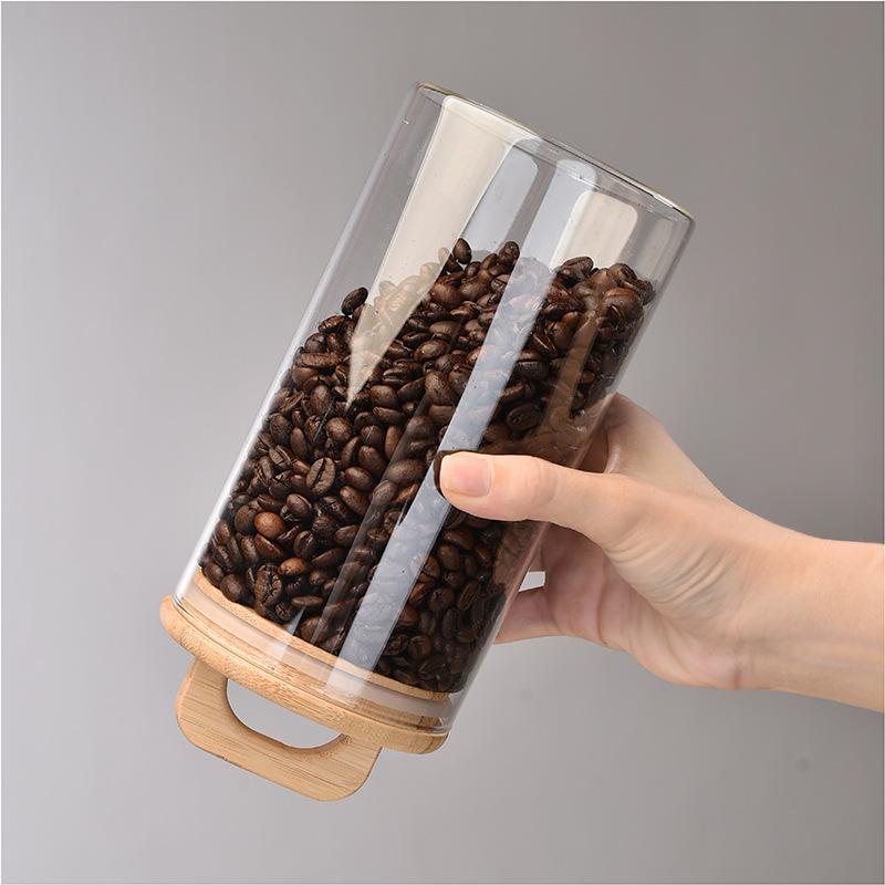 new portable glass jar wholesale kitchen multi-functional glass jar sub-products coffee beans transparent sealed cans Application Scenario