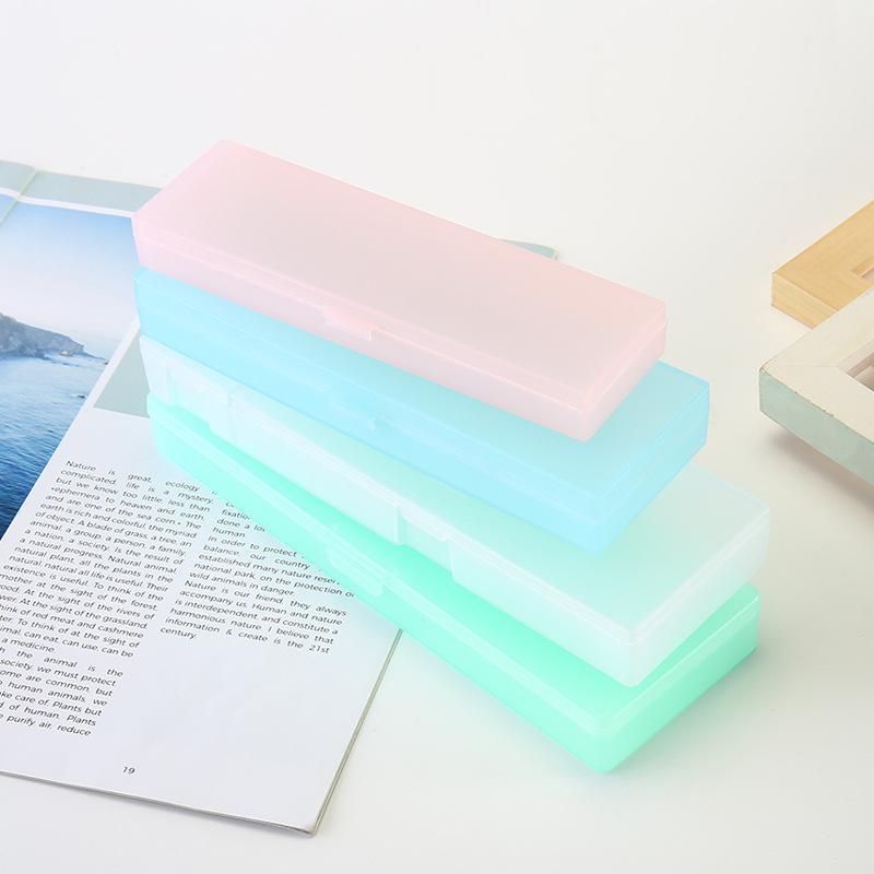 transparent frosted stationery box student storage pencil case wholesale pencil box multi-purpose creative stationery plastic pencil box pencil box