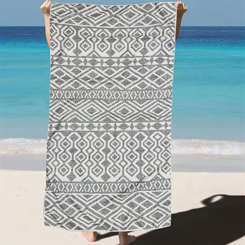 amazon cross-border microfiber beach towel printing quick-drying vacation swimming towel double-sided velvet beach towel