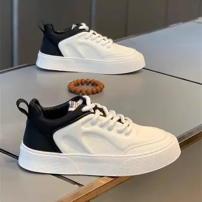 men's shoes 2024 new summer breathable casual low-top soft bottom skateboard shoes men's trendy all-matching sports white shoes thumbnail