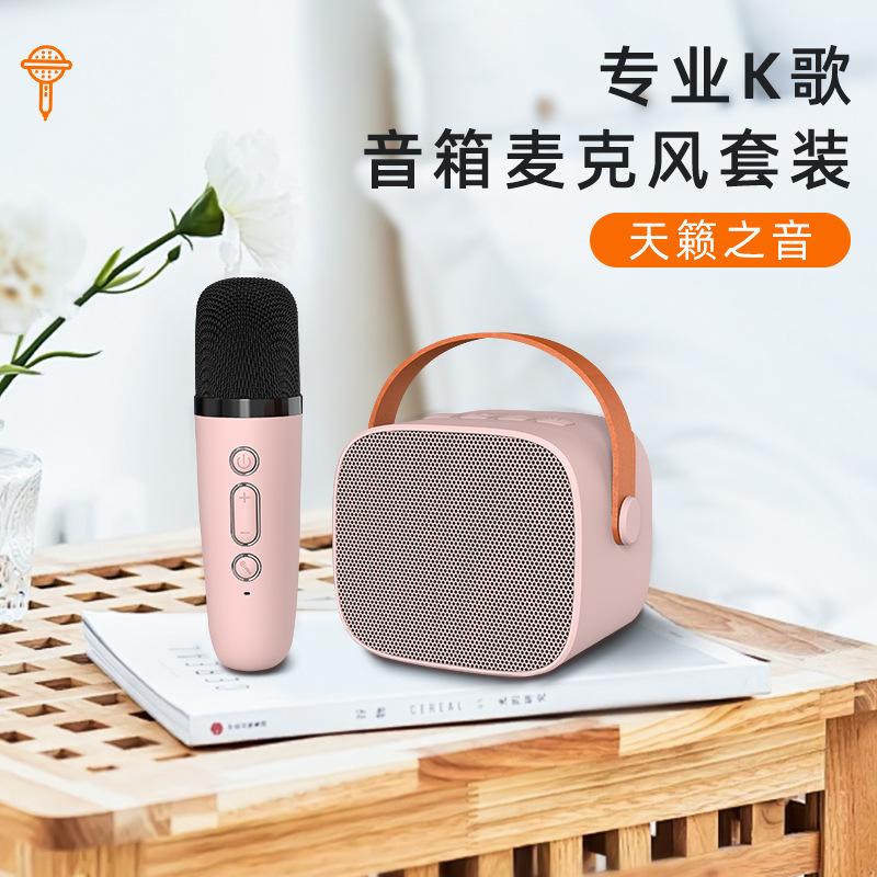 p2 portable mini wireless microphone integrated bluetooth audio outdoor karaoke home microphone set cross-border special full figure