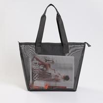 new shoulder tote bag net large capacity women's workout travel storage bag portable shopping bag