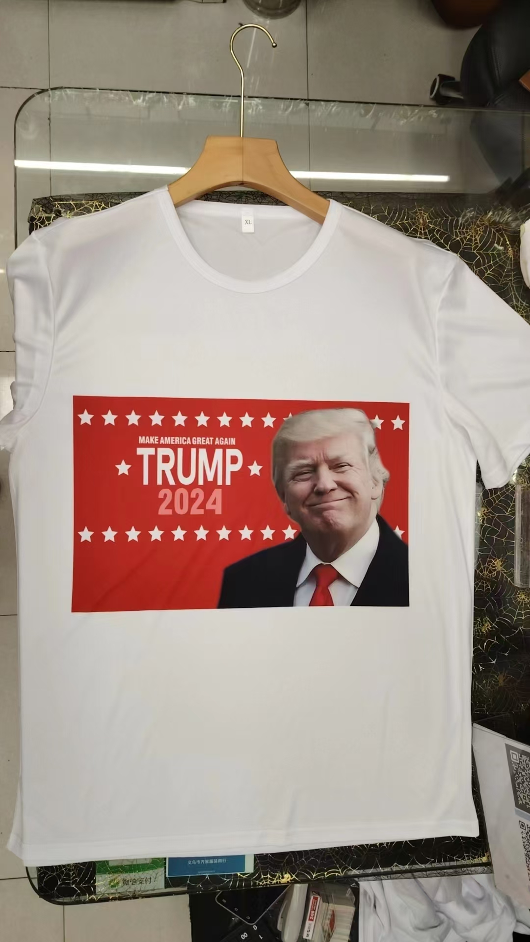 Cross-border presidential election uniforms, custom-made parliamentary campaign uniforms, T-shirts, men's short-sleeved casual round-neck shirts, lapel T-shirts, short-sleeved shirts Specification drawing