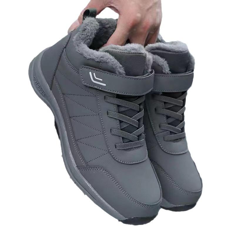middle-aged and elderly walking shoes autumn and winter fleece-lined winter round toe cotton in stock warm thickened cross-border foreign trade shoes men's shoes Item Picture